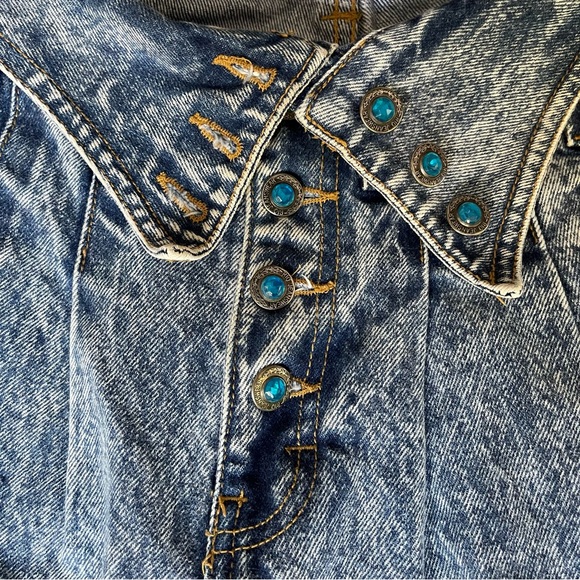 RIO by Stephen Mardon Vintage 80s Fold-over Waist Acid Wash Jeans Size 5 - Picture 4 of 14